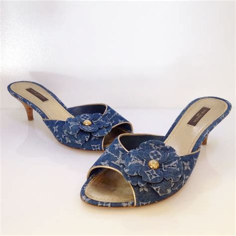 louis vuitton denim heels